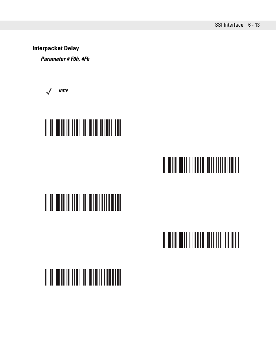 Interpacket delay, Interpacket delay -13, Interpacket delay parameter # f0h, 4fh | Symbol Technologies DS6707 User Manual | Page 95 / 366