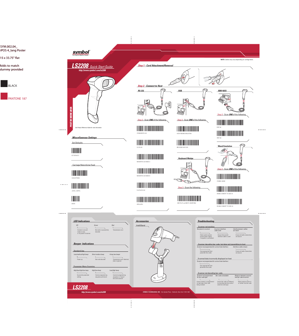 Symbol Technologies LS2208 User Manual | 2 pages