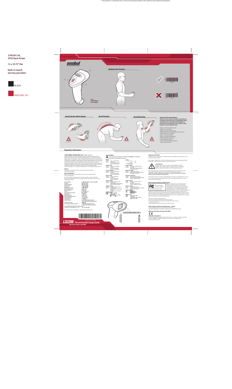 Ls2208, Recommended usage guide | Symbol Technologies LS2208 User Manual | Page 2 / 2