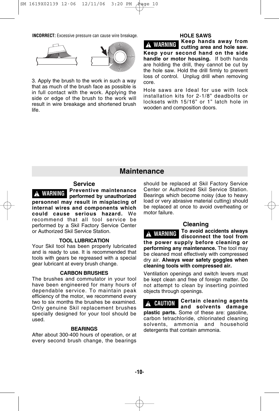 Maintenance | Skil 6237 User Manual | Page 10 / 32