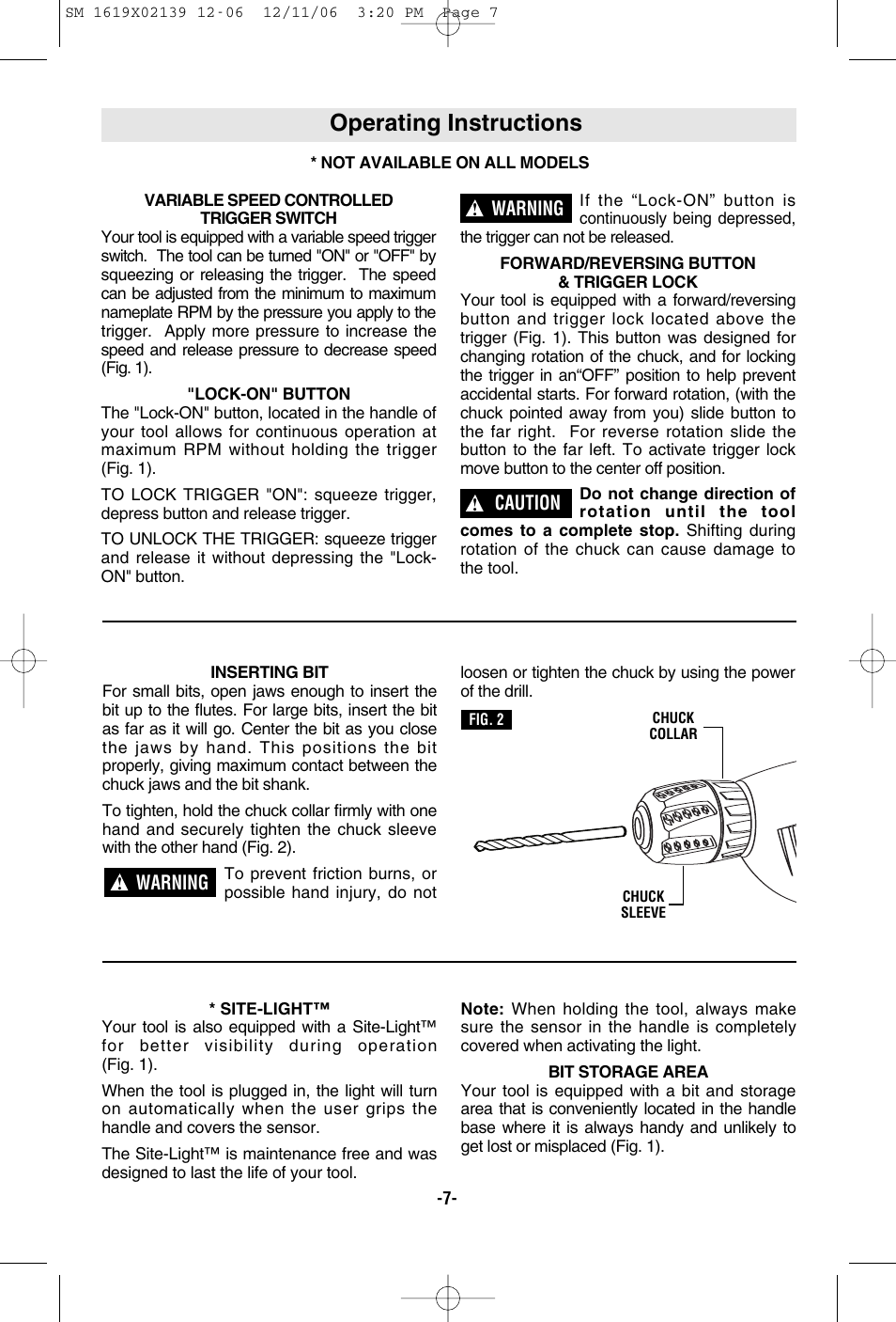 Operating instructions | Skil 6237 User Manual | Page 7 / 32