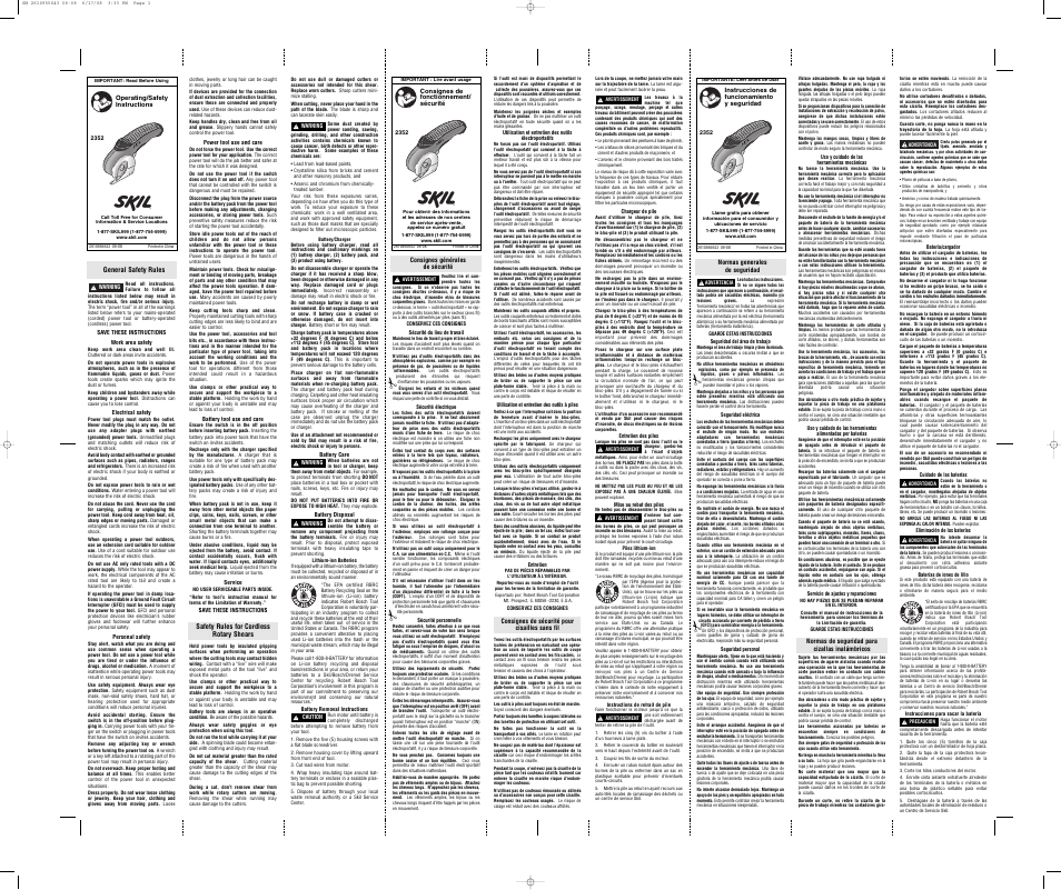 Skil 2352 User Manual | 2 pages