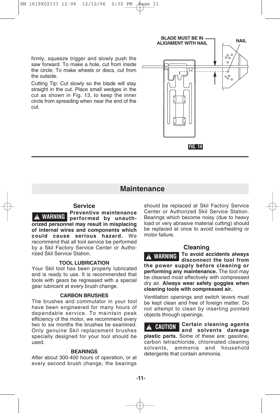 Maintenance | Skil 4280 User Manual | Page 11 / 36