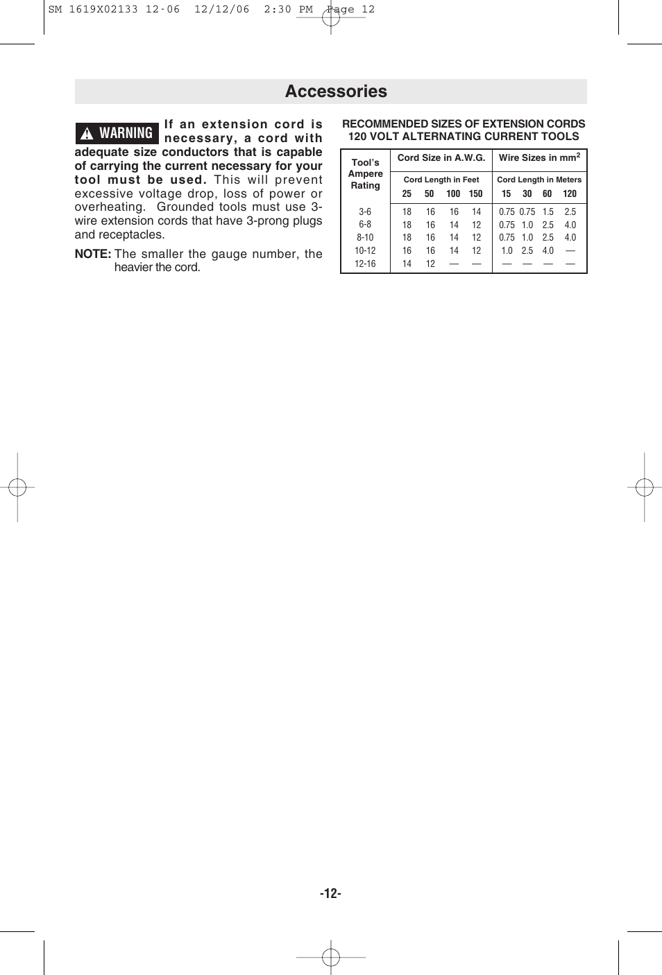 Accessories, Warning | Skil 4280 User Manual | Page 12 / 36