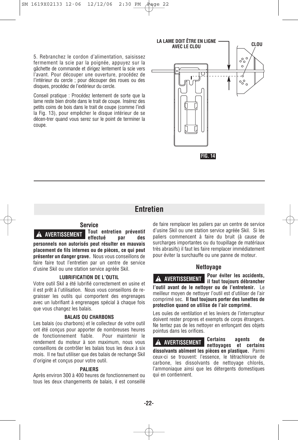 Entretien | Skil 4280 User Manual | Page 22 / 36