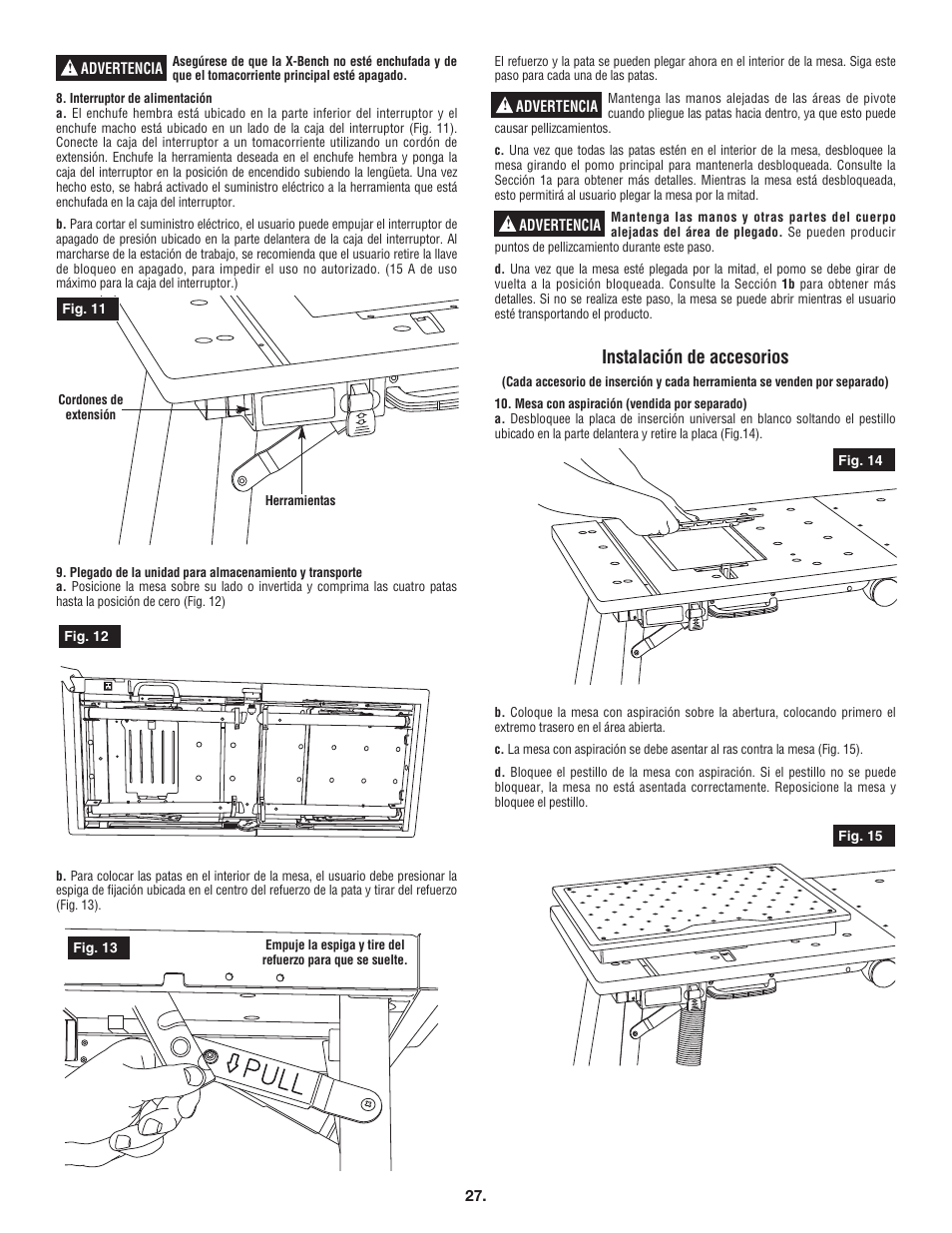 Instalación de accesorios | Skil 3100 User Manual | Page 27 / 32