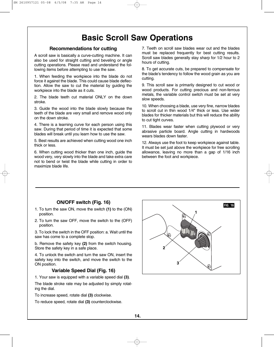Basic scroll saw operations | Skil 3335-01 User Manual | Page 14 / 52