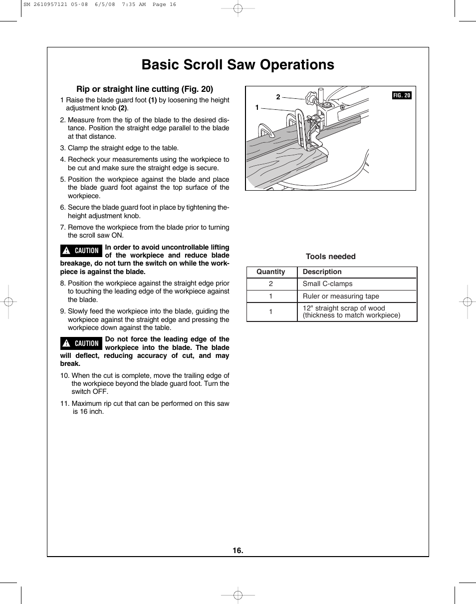 Basic scroll saw operations | Skil 3335-01 User Manual | Page 16 / 52