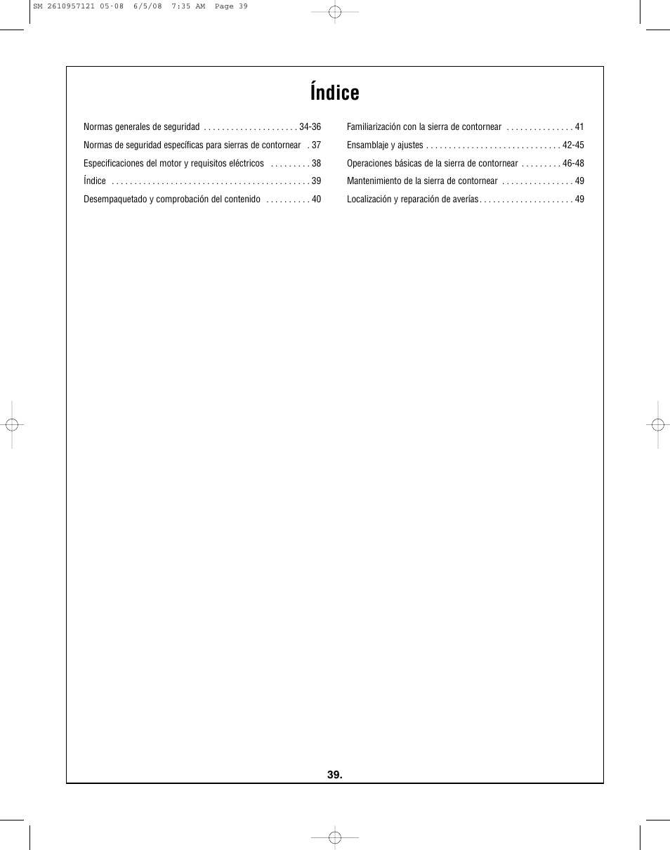 Índice | Skil 3335-01 User Manual | Page 39 / 52
