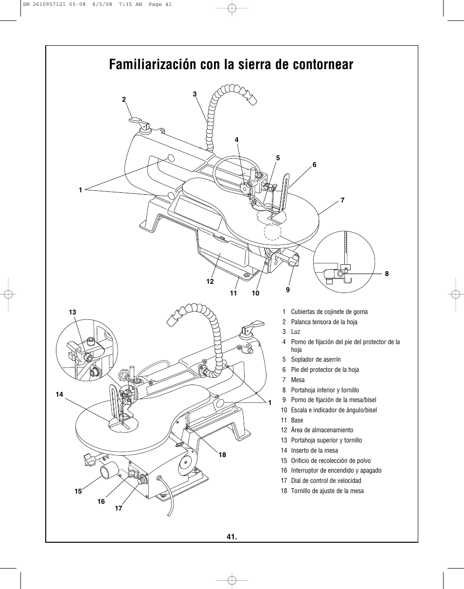 Familiarización con la sierra de contornear | Skil 3335-01 User Manual | Page 41 / 52