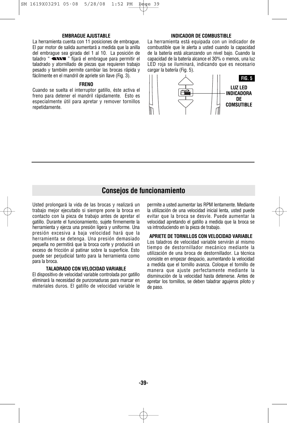 Consejos de funcionamiento | Skil 2372 User Manual | Page 39 / 44