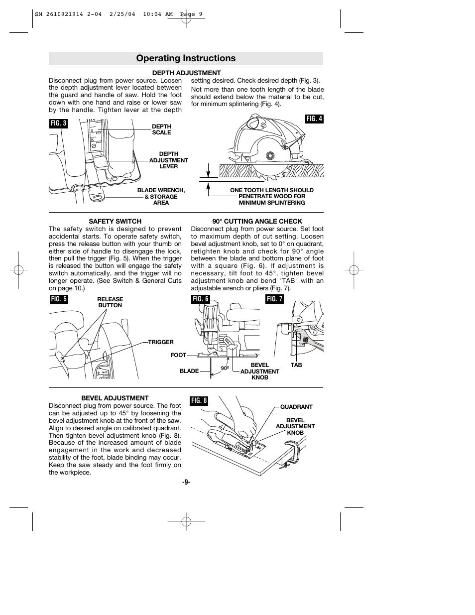 Operating instructions | Skil 5750 User Manual | Page 9 / 40