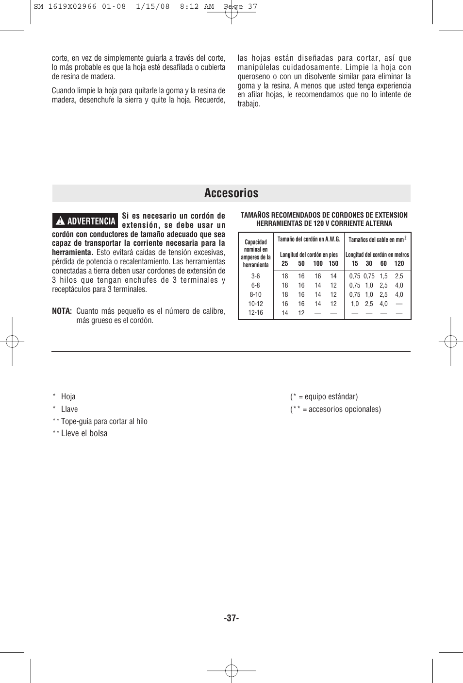 Accesorios, Advertencia | Skil 5585 User Manual | Page 37 / 40