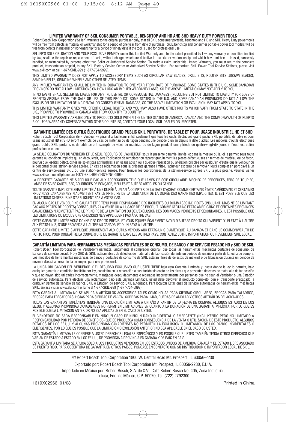 Skil 5585 User Manual | Page 40 / 40