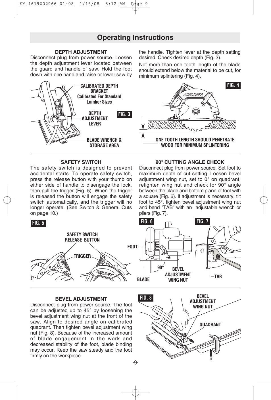 Operating instructions | Skil 5585 User Manual | Page 9 / 40
