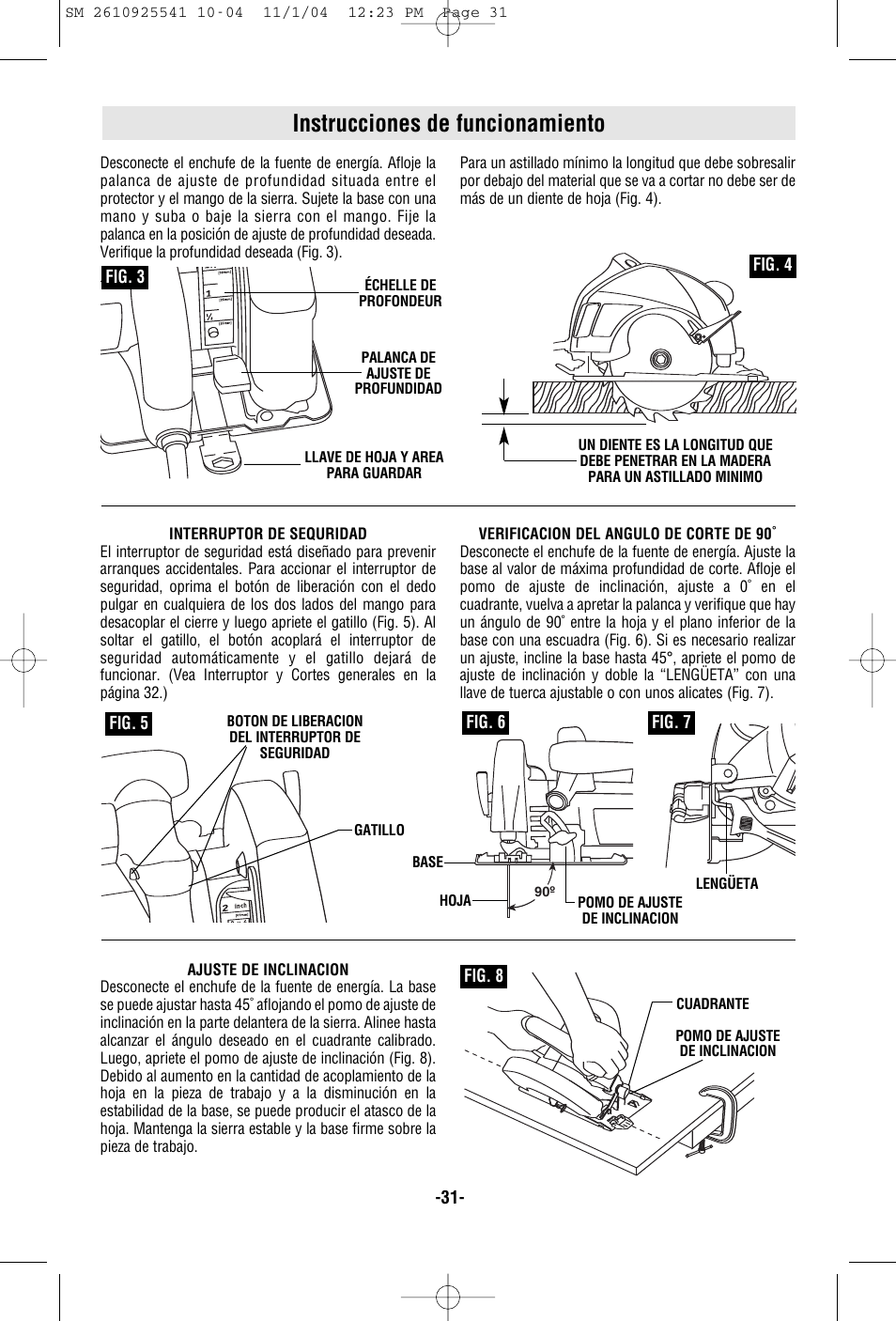 Instrucciones de funcionamiento | Skil 5400 User Manual | Page 31 / 36