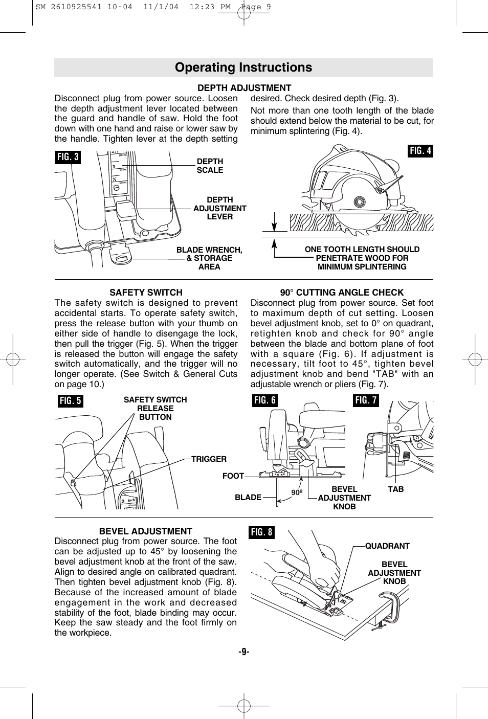 Operating instructions | Skil 5400 User Manual | Page 9 / 36
