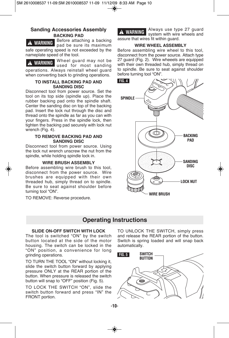 Operating instructions | Skil 9295 User Manual | Page 10 / 44