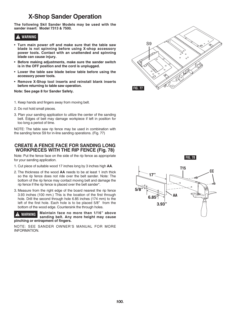 X-shop sander operation | Skil 3700 User Manual | Page 100 / 112