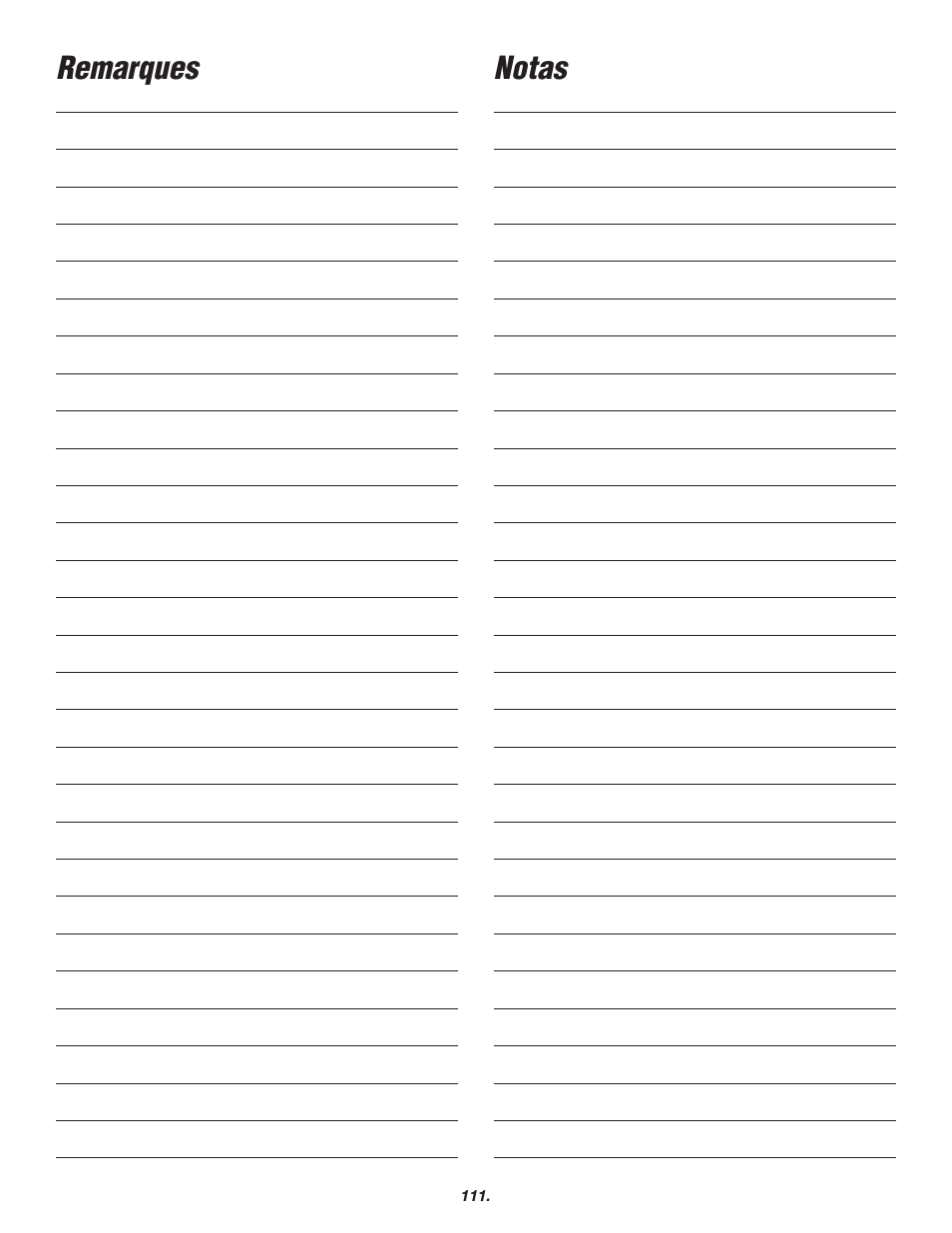 Remarques, Notas | Skil 3700 User Manual | Page 111 / 112