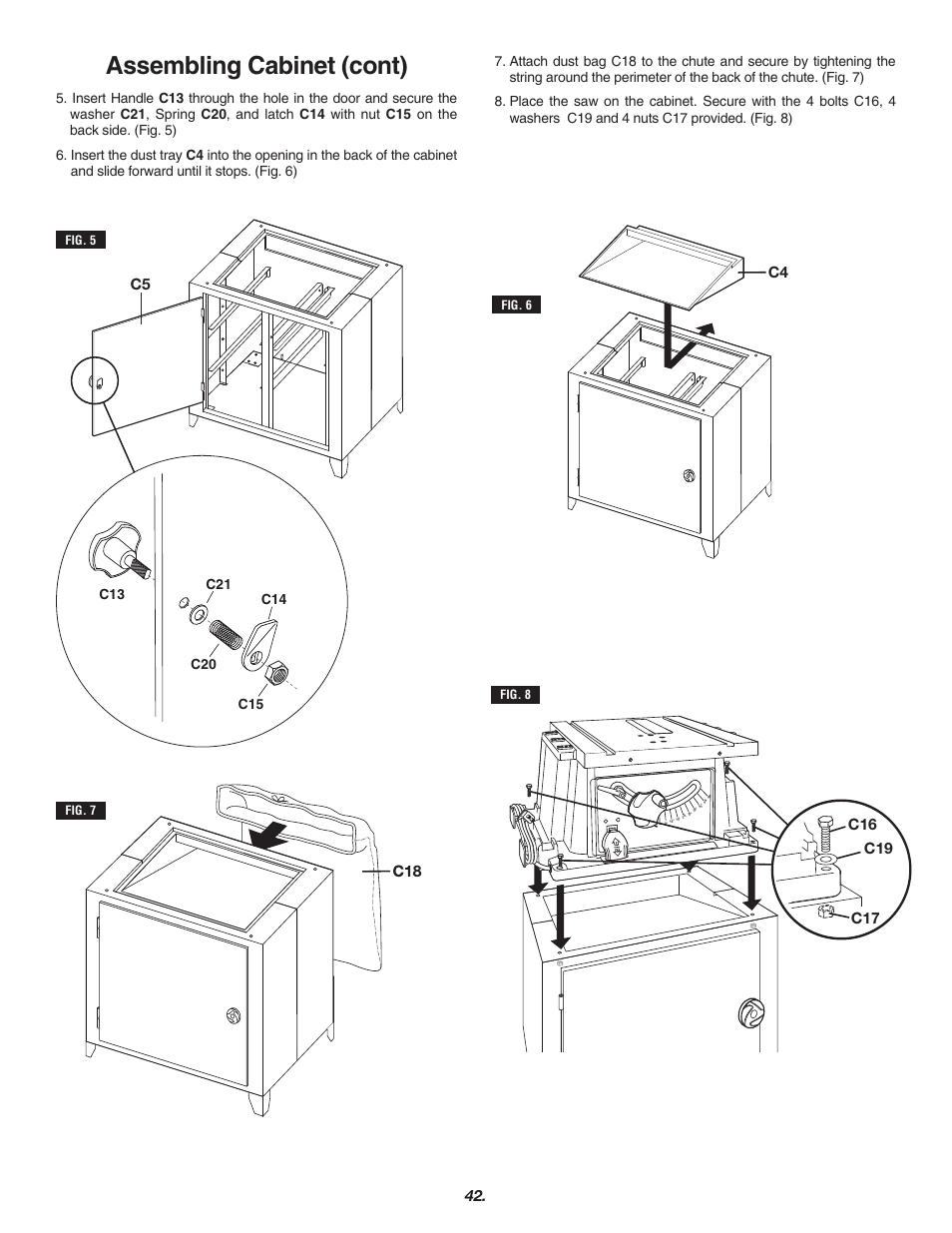 Assembling cabinet (cont) | Skil 3700 User Manual | Page 42 / 112