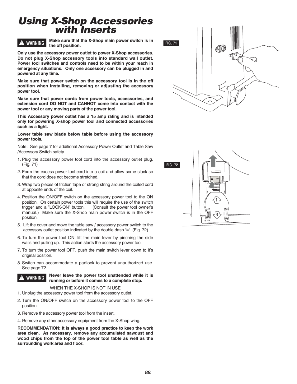 Using x-shop accessories with inserts | Skil 3700 User Manual | Page 88 / 112
