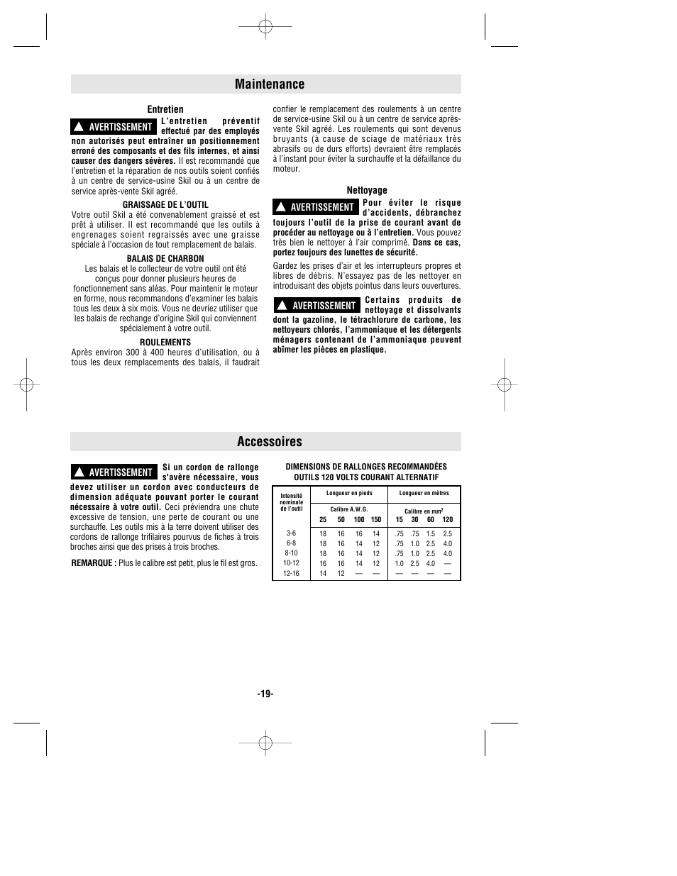 Maintenance, Accessoires | Skil 6464 User Manual | Page 19 / 32