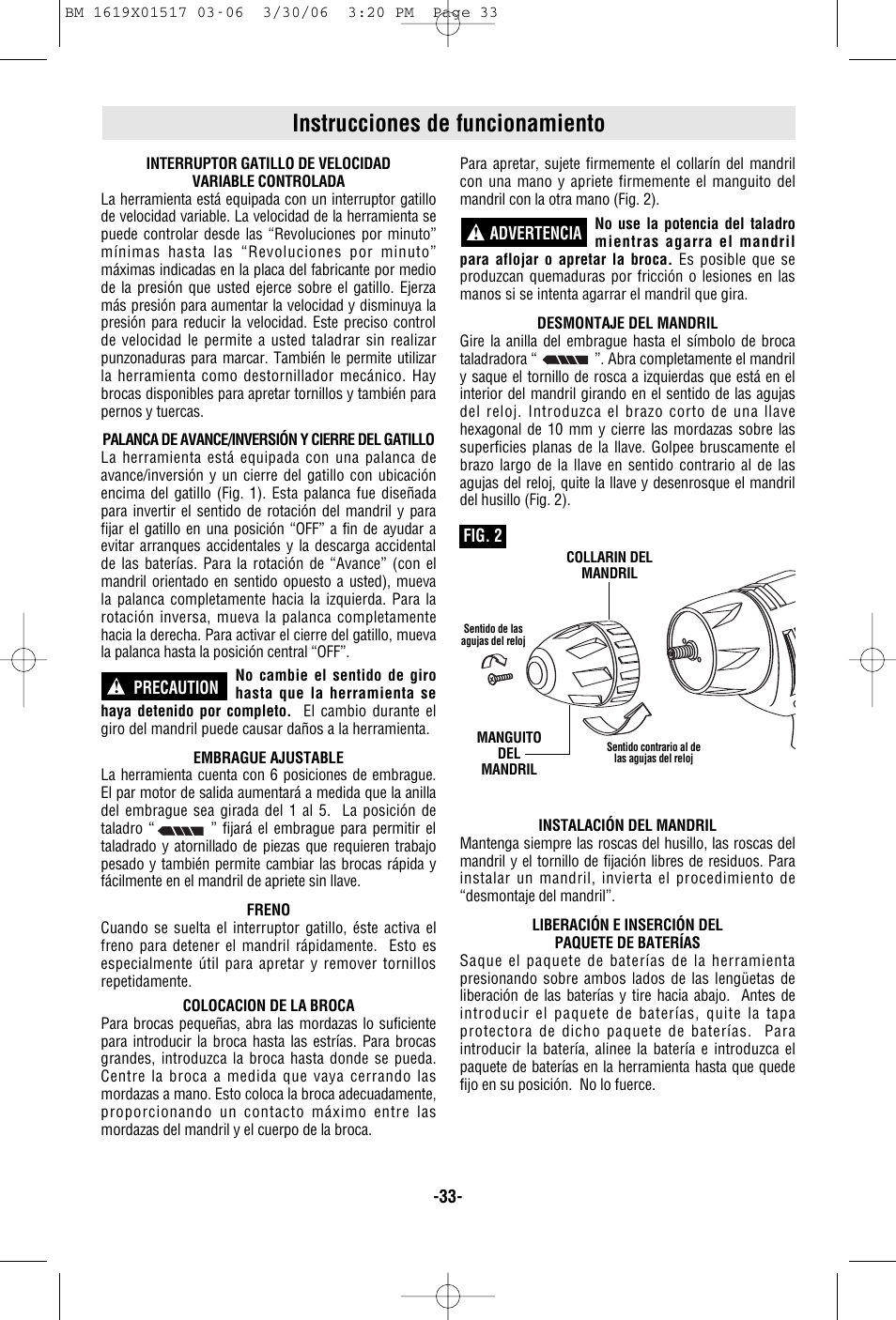 Instrucciones de funcionamiento | Skil 2867 User Manual | Page 33 / 40