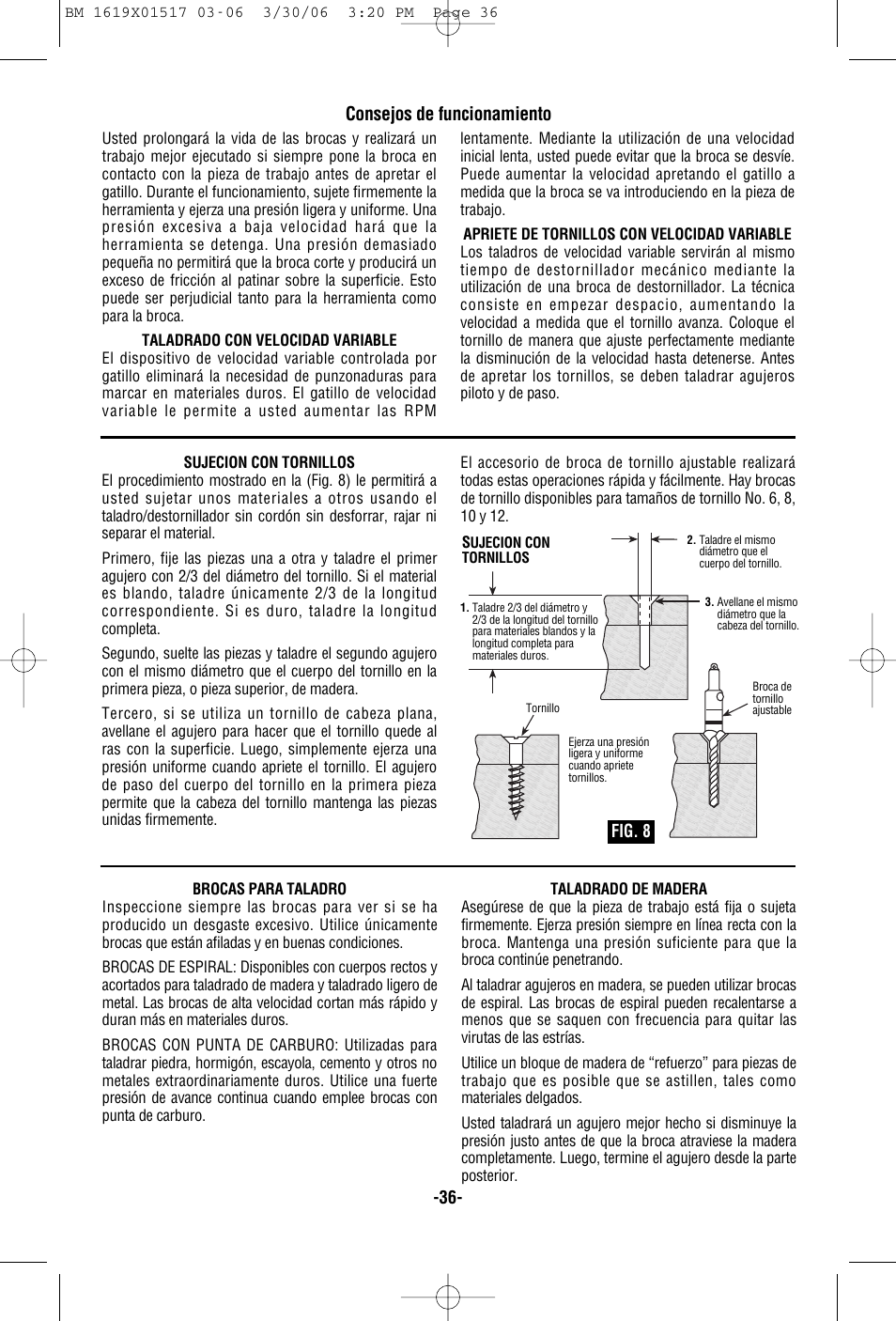Consejos de funcionamiento | Skil 2867 User Manual | Page 36 / 40