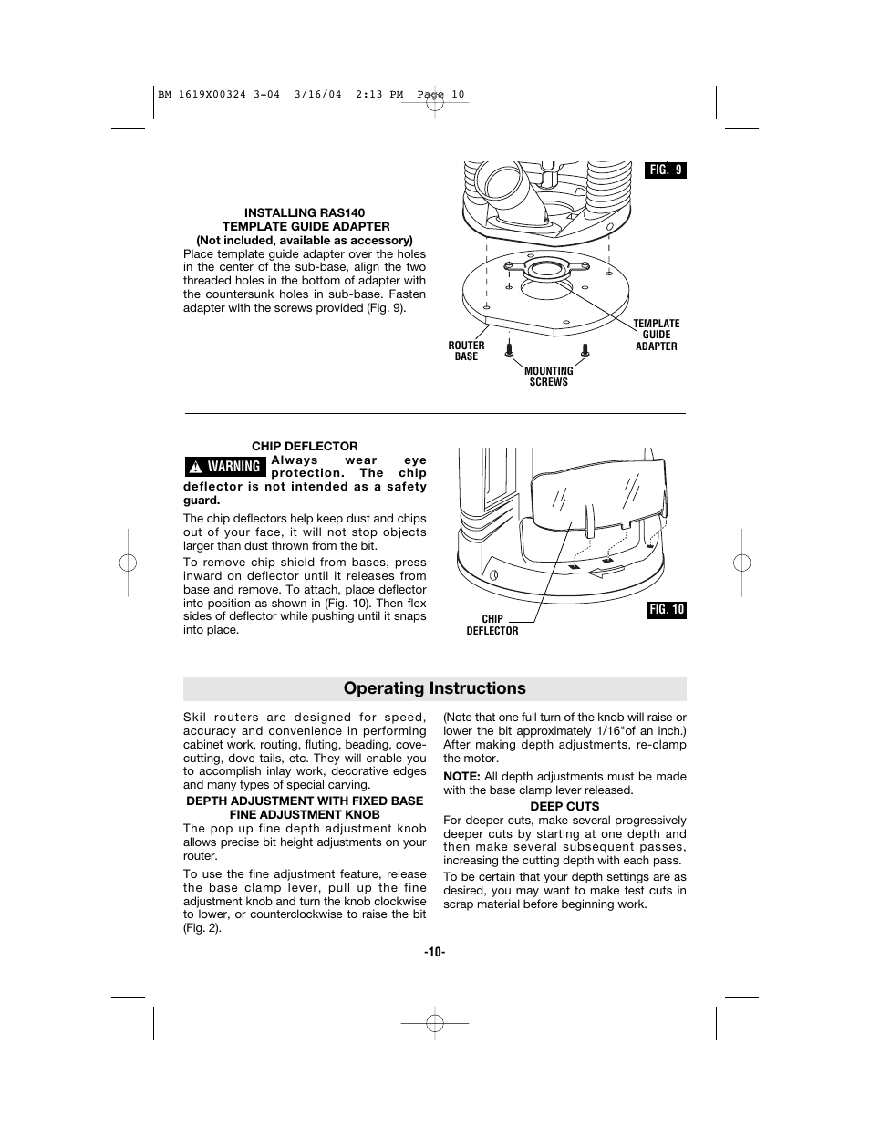 Operating instructions | Skil 1825 User Manual | Page 10 / 48