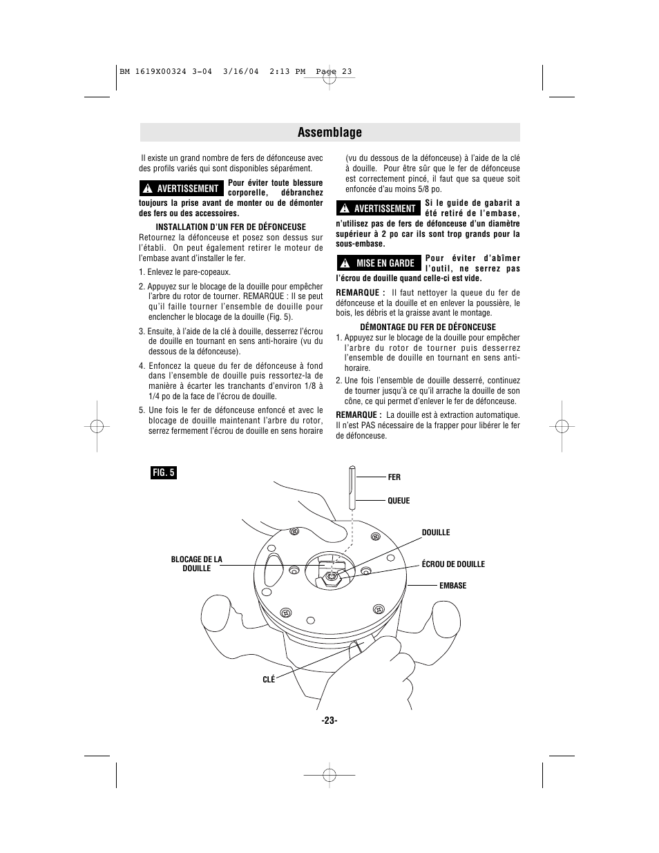 Assemblage | Skil 1825 User Manual | Page 23 / 48