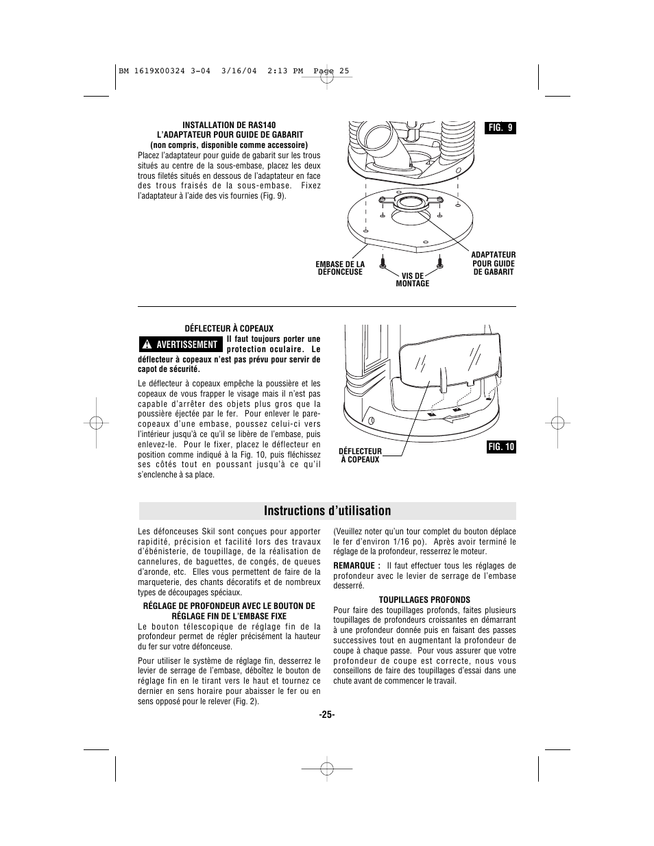 Instructions d’utilisation | Skil 1825 User Manual | Page 25 / 48