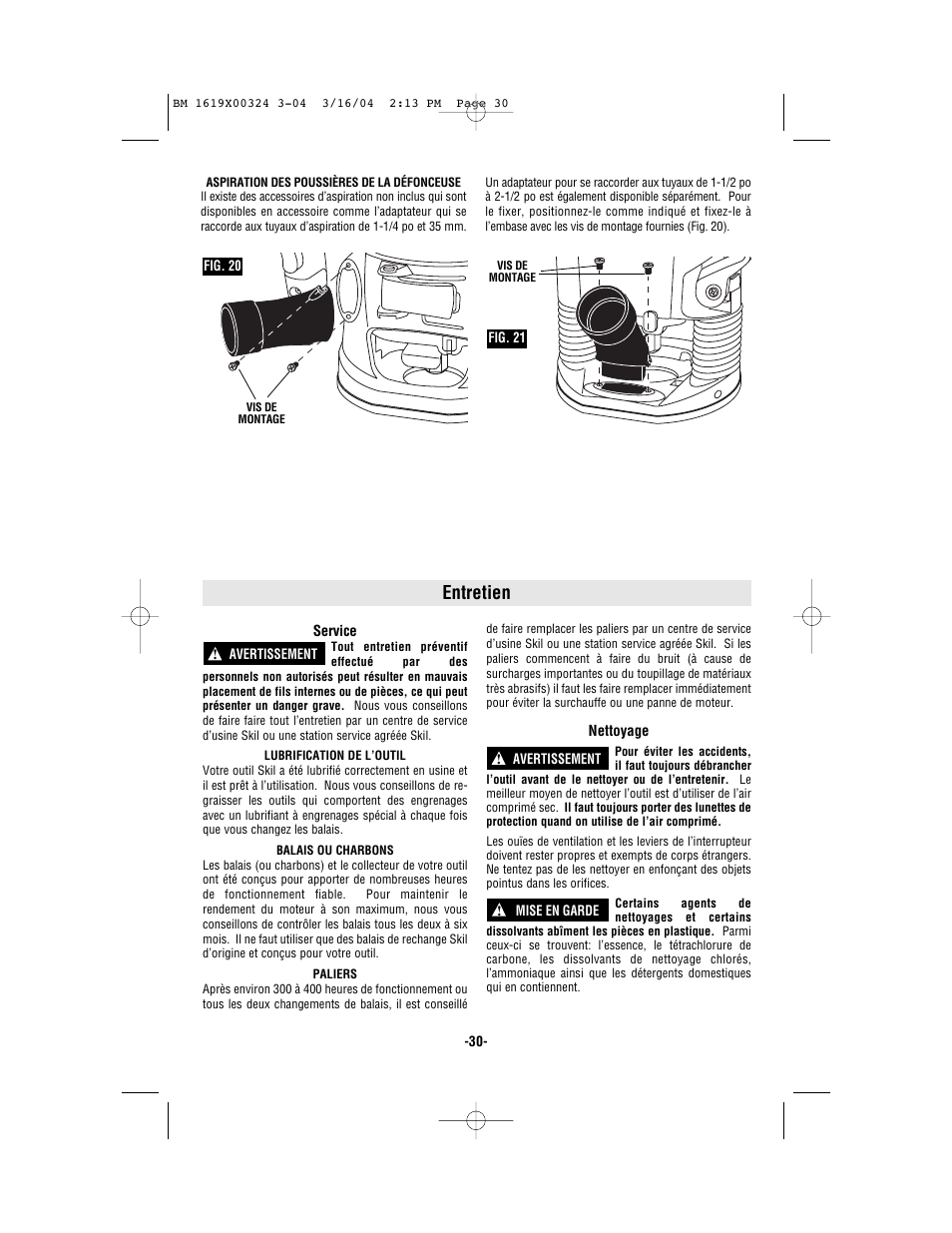 Entretien | Skil 1825 User Manual | Page 30 / 48
