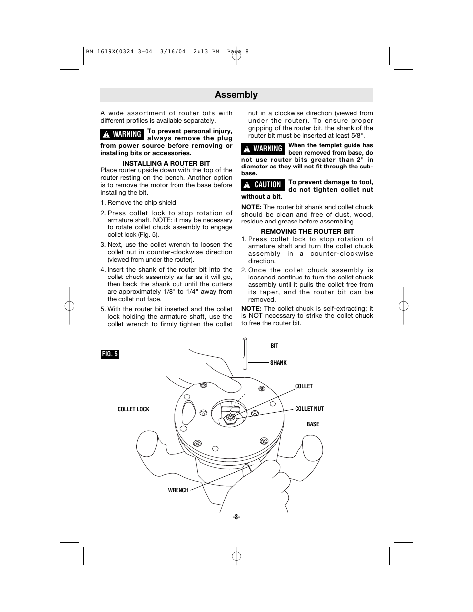 Assembly | Skil 1825 User Manual | Page 8 / 48