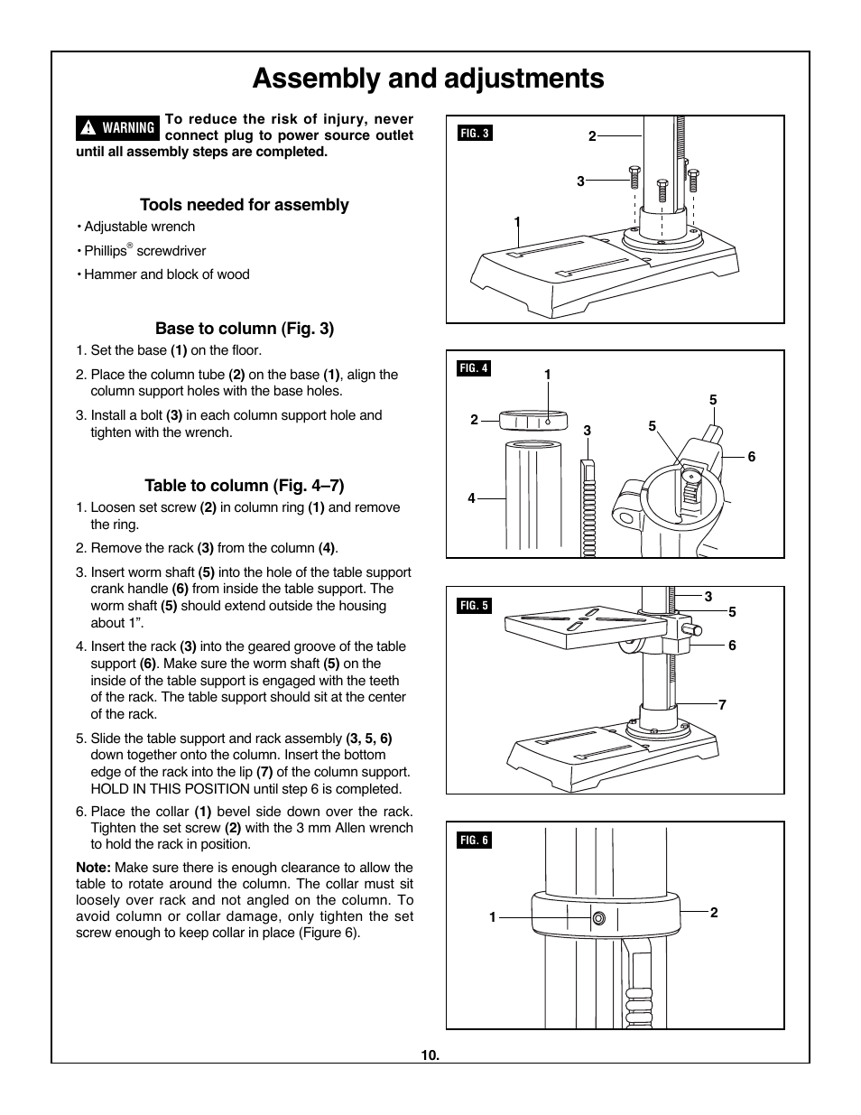 Assembly and adjustments | Skil 3320-01 User Manual | Page 10 / 60