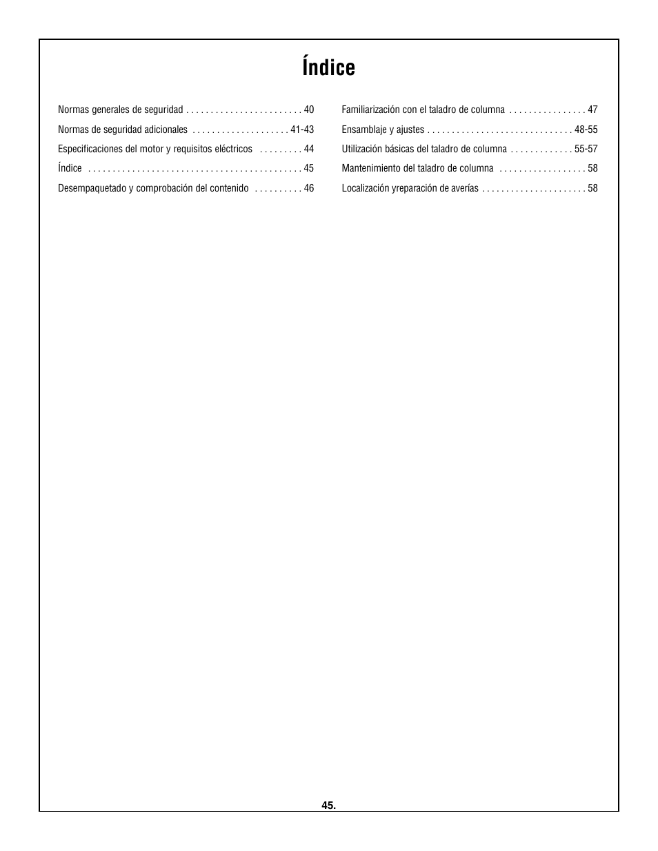 Índice | Skil 3320-01 User Manual | Page 45 / 60