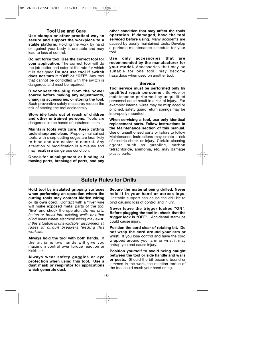 Safety rules for drills | Skil 6265 User Manual | Page 3 / 32