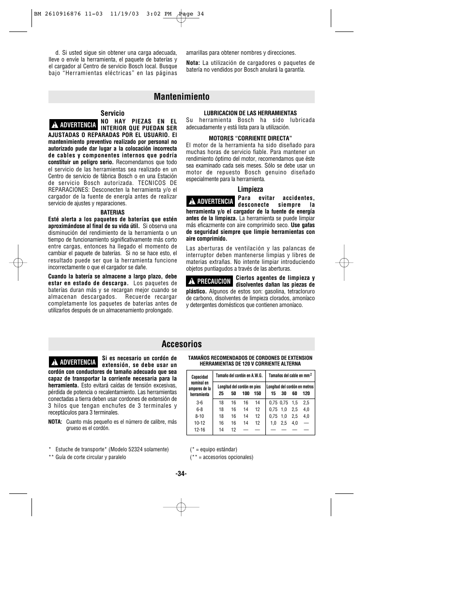 Mantenimiento accesorios | Skil 52324 User Manual | Page 34 / 36