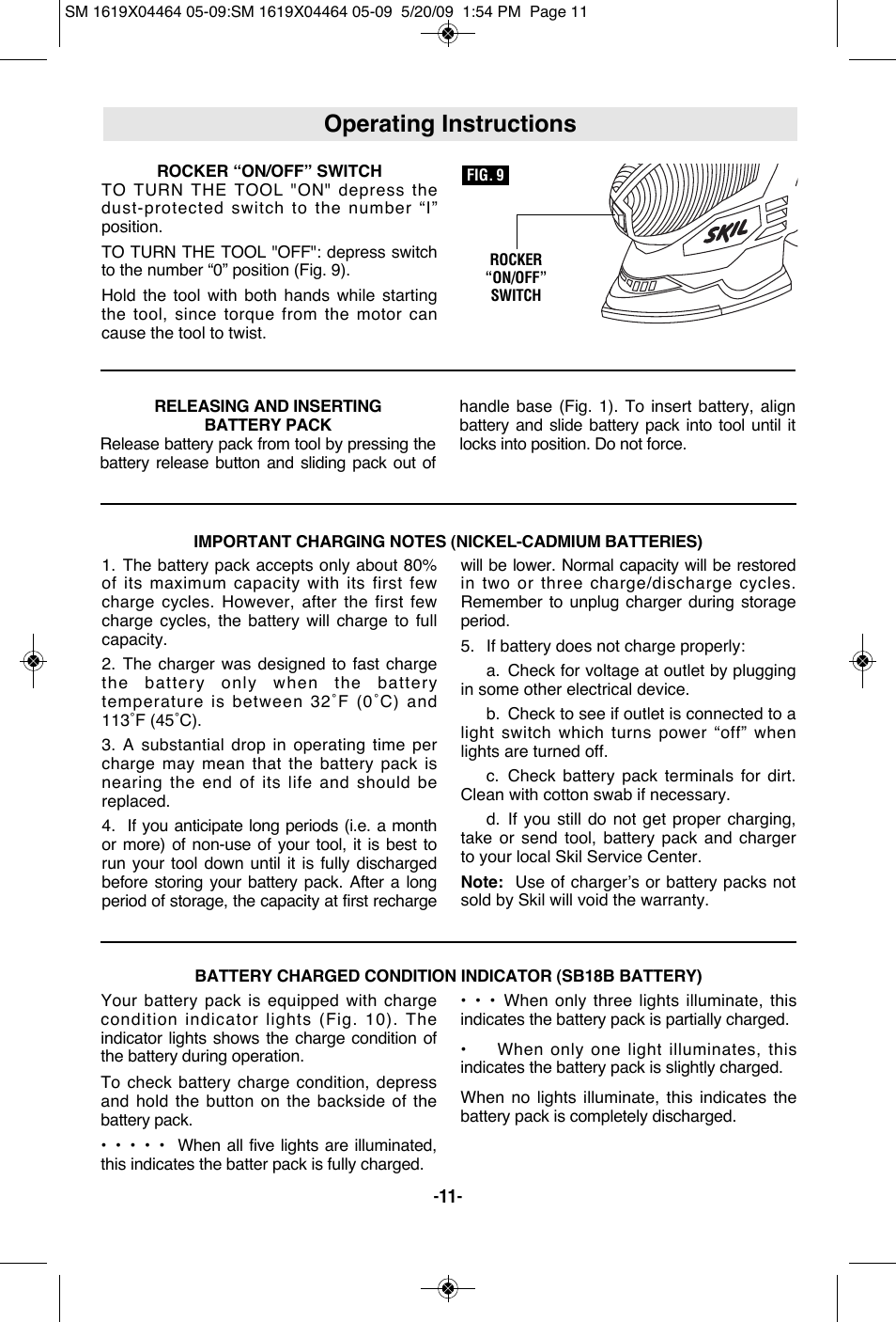 Operating instructions | Skil 7305 User Manual | Page 11 / 56