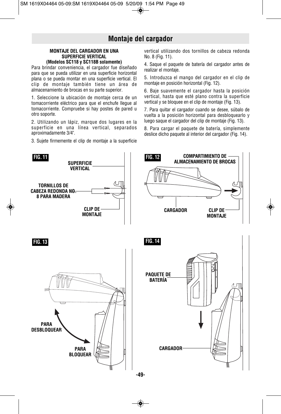 Montaje del cargador | Skil 7305 User Manual | Page 49 / 56