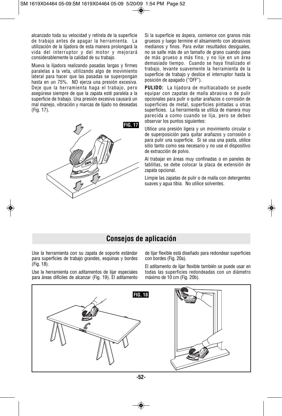 Consejos de aplicación | Skil 7305 User Manual | Page 52 / 56