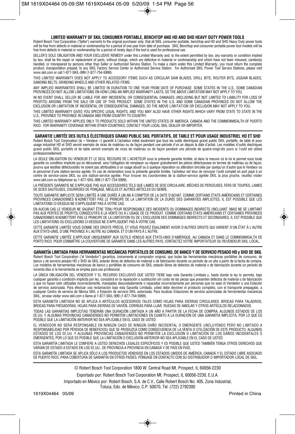 Skil 7305 User Manual | Page 56 / 56