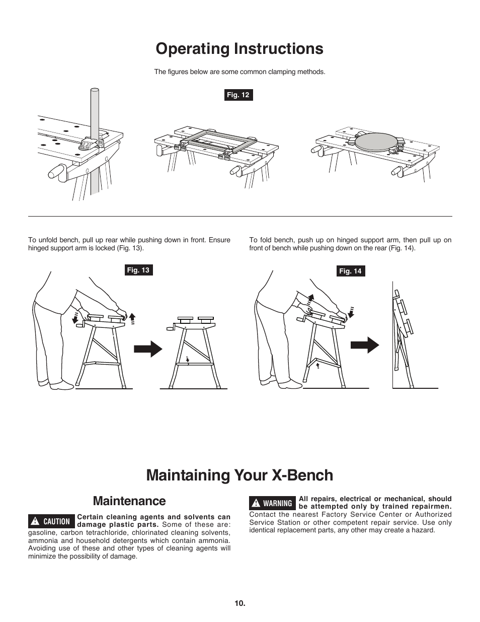 Operating instructions maintaining your x-bench, Maintenance | Skil 3110 User Manual | Page 10 / 32