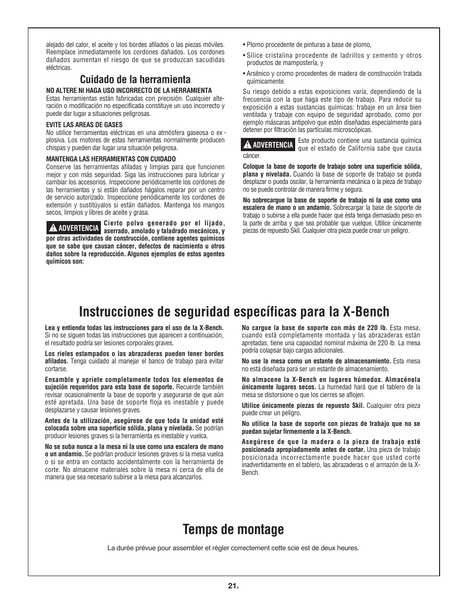 Cuidado de la herramienta | Skil 3110 User Manual | Page 21 / 32