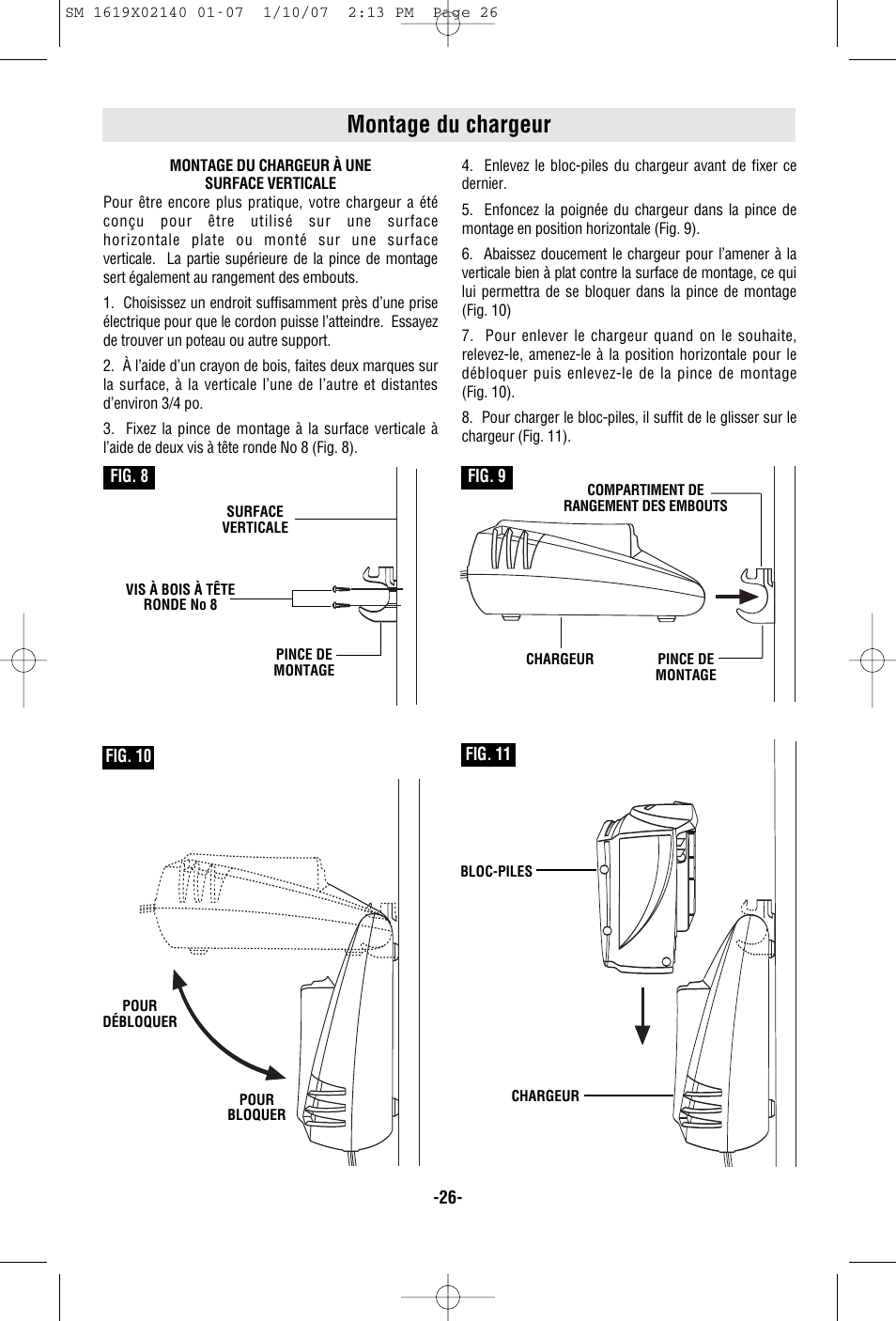 Montage du chargeur | Skil 2587 User Manual | Page 26 / 44