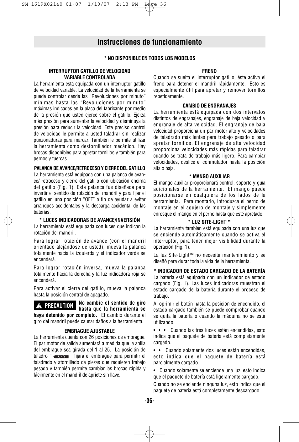 Instrucciones de funcionamiento | Skil 2587 User Manual | Page 36 / 44