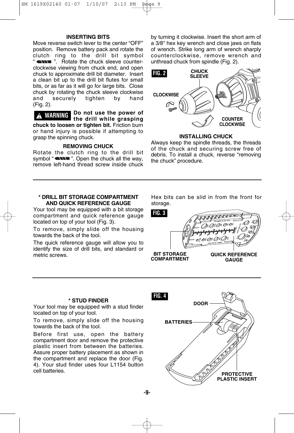 Warning | Skil 2587 User Manual | Page 9 / 44