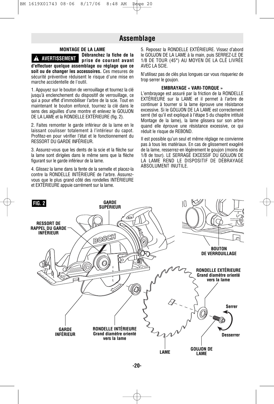 Assemblage | Skil 1677M User Manual | Page 20 / 40