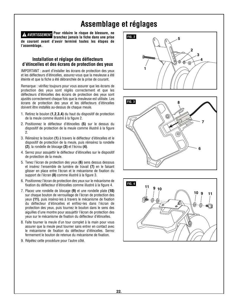 Assemblage et réglages | Skil 3380-01 User Manual | Page 22 / 44