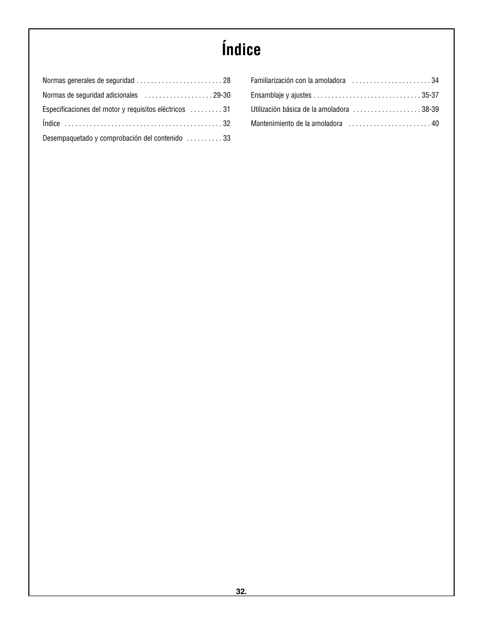 Índice | Skil 3380-01 User Manual | Page 32 / 44